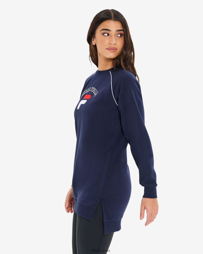 nueva marina FILA nueva túnica azul marino para mujer amara crew tunic fila 6L8PR22958