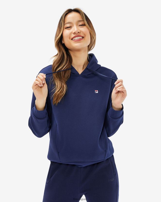 nueva marina FILA sudadera fila mujer insignia capucha nueva azul marino 6L8PR22953