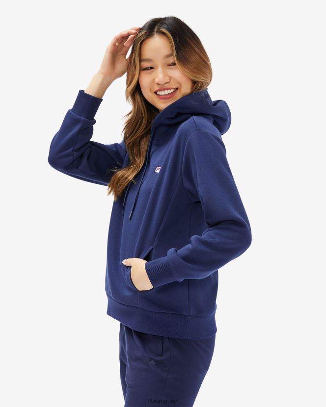 nueva marina FILA sudadera fila mujer insignia capucha nueva azul marino 6L8PR22953