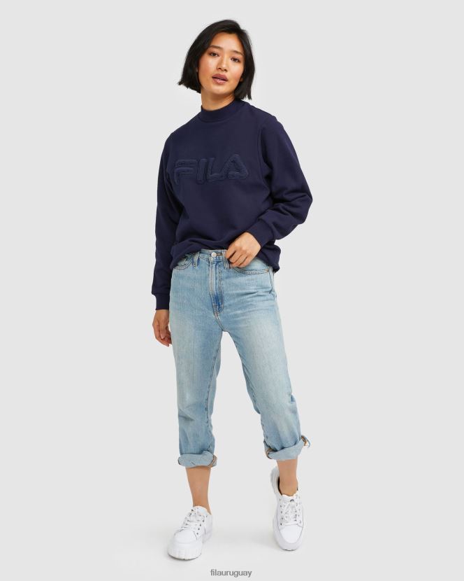 nueva marina FILA sudadera fila new azul marino dana 2.0 hi-lo para mujer 6L8PR22968