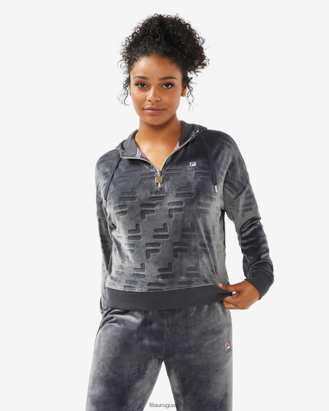 ostra negra FILA fila aspena qtr zip mujer negras oyster 6L8PR22967