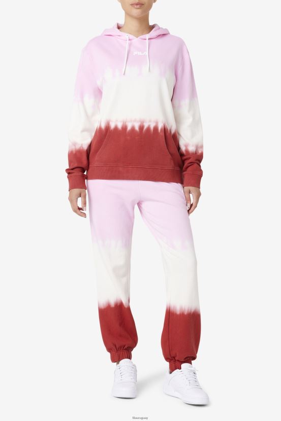 pirueta/blanco/rojo tierra FILA fila pirouette/white/earth red aerolynn sudadera con capucha tie-dye 6L8PR21534