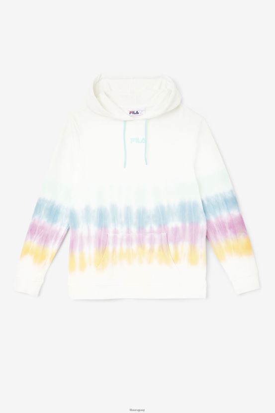 teñido anudado blanco FILA sudadera con capucha aerolynn tie-dye fila tie-dye blanca 6L8PR21529