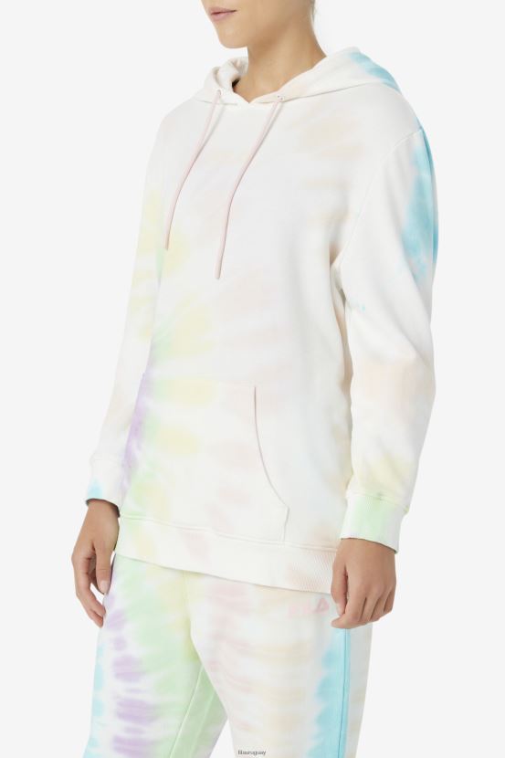 teñido anudado doble crema FILA fila sudadera con capucha efecto tie-dye doble crema aerolynn 6L8PR21528