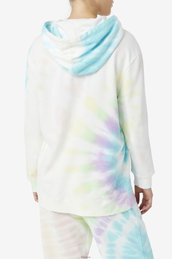 teñido anudado doble crema FILA fila sudadera con capucha efecto tie-dye doble crema aerolynn 6L8PR21528