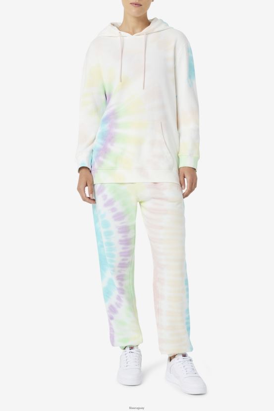 teñido anudado doble crema FILA fila sudadera con capucha efecto tie-dye doble crema aerolynn 6L8PR21528