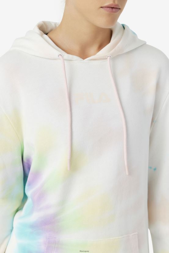 teñido anudado doble crema FILA fila sudadera con capucha efecto tie-dye doble crema aerolynn 6L8PR21528