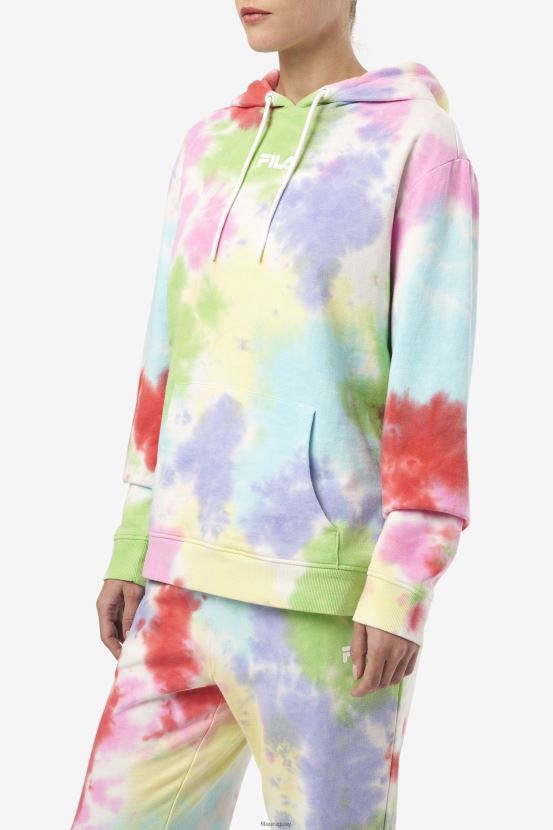verde/blanco/bígaro/rojo FILA sudadera con capucha aerolynn tie dye fila verde/blanco/bígaro/rojo 6L8PR21532