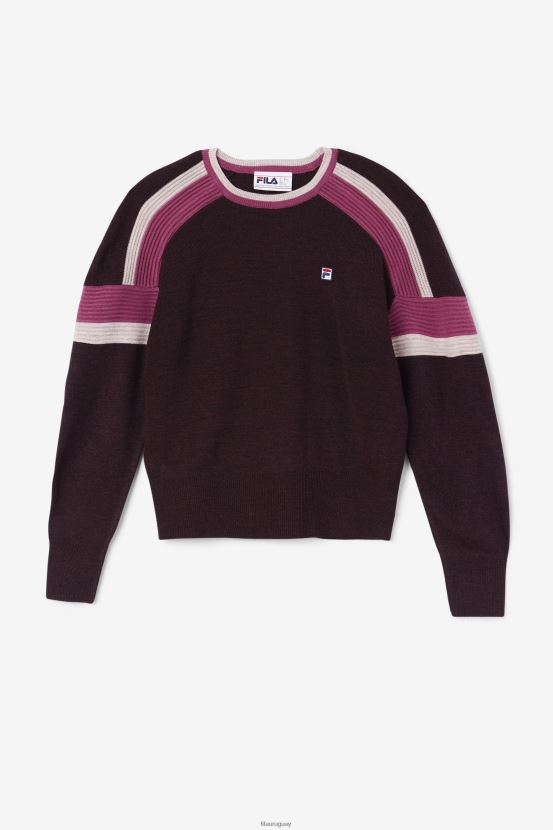 vino de uva/colorete/popurrí FILA fila frankie knit crew vino de uva/rojo/popurrí 6L8PR21489