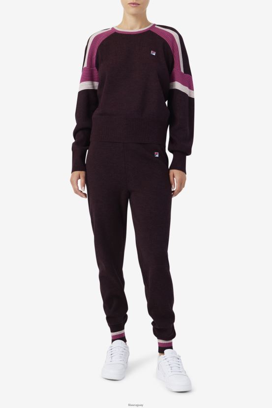 vino de uva/colorete/popurrí FILA fila frankie knit crew vino de uva/rojo/popurrí 6L8PR21489