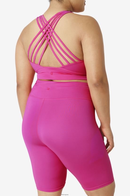 Rosa brillante FILA Sujetador deportivo fila uplift rosa brillante con cuello alto 6L8PR21839
