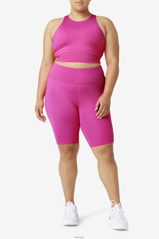 Rosa brillante FILA Sujetador deportivo fila uplift rosa brillante con cuello alto 6L8PR21839