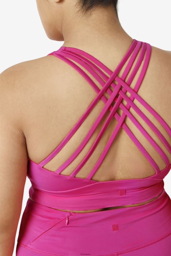 Rosa brillante FILA Sujetador deportivo fila uplift rosa brillante con cuello alto 6L8PR21839