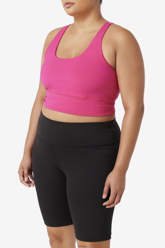 Rosa brillante FILA Top sujetador fila uplift rosa brillante con espalda cruzada 6L8PR21827