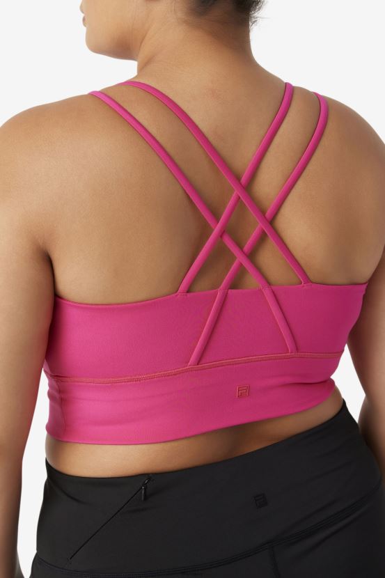Rosa brillante FILA Top sujetador fila uplift rosa brillante con espalda cruzada 6L8PR21827