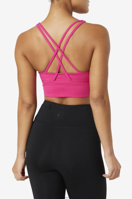 Rosa brillante FILA fila uplift top sujetador con espalda cruzada rosa brillante 6L8PR21789