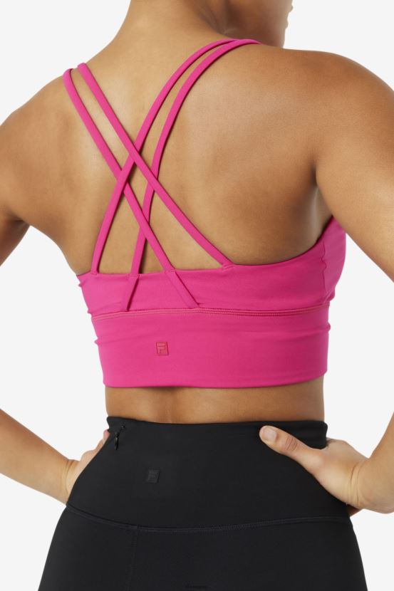 Rosa brillante FILA fila uplift top sujetador con espalda cruzada rosa brillante 6L8PR21789
