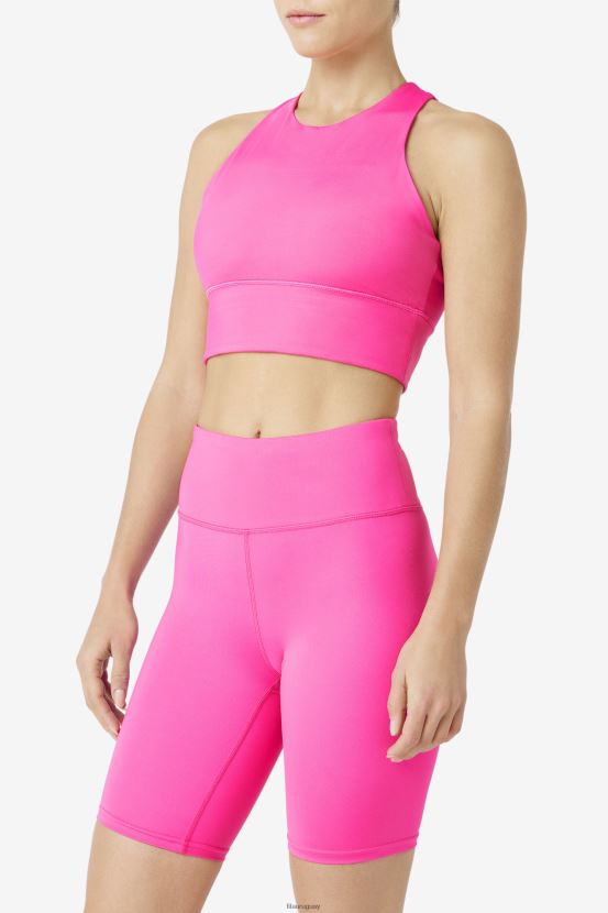 Rosa brillante FILA sujetador deportivo fila uplift cuello alto rosa brillante 6L8PR21813