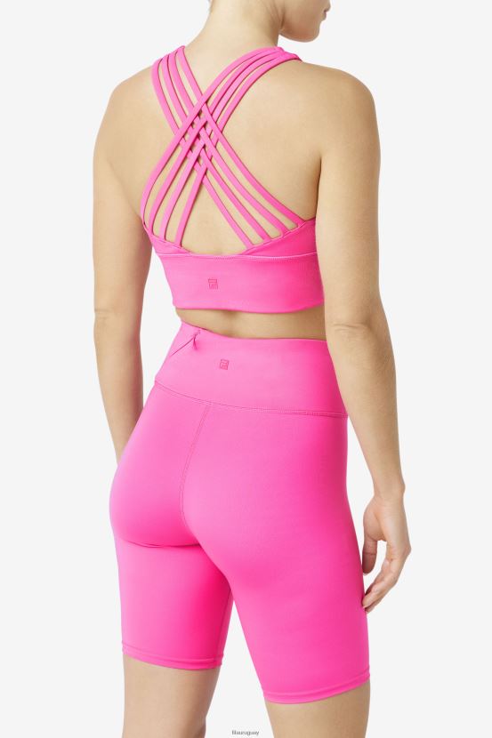 Rosa brillante FILA sujetador deportivo fila uplift cuello alto rosa brillante 6L8PR21813