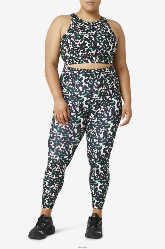 estampado animal negro FILA Sujetador deportivo fila uplift con cuello alto y estampado animal negro 6L8PR21845