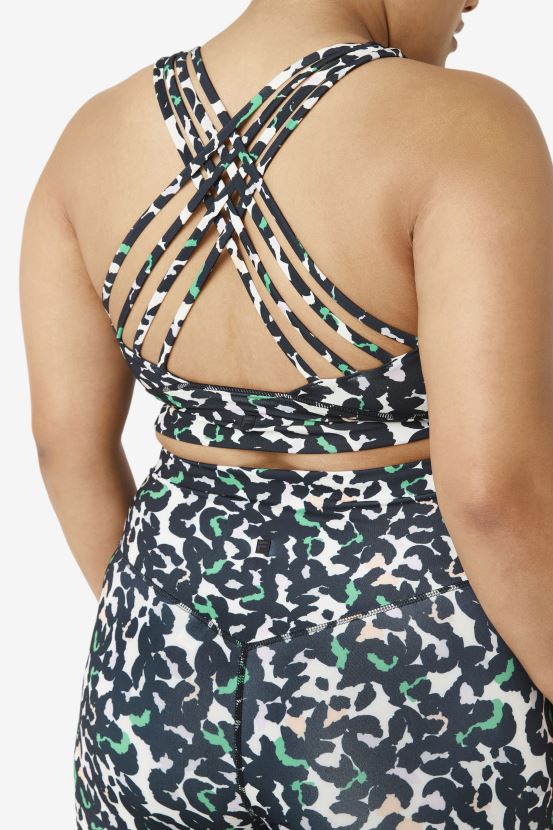 estampado animal negro FILA Sujetador deportivo fila uplift con cuello alto y estampado animal negro 6L8PR21845