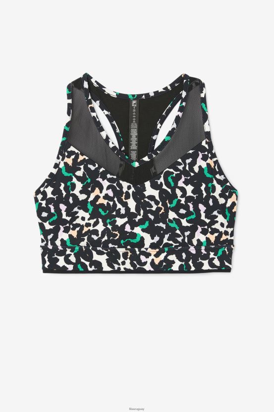 estampado animal negro FILA sujetador uplift racerback top negro animal print fila 6L8PR21853