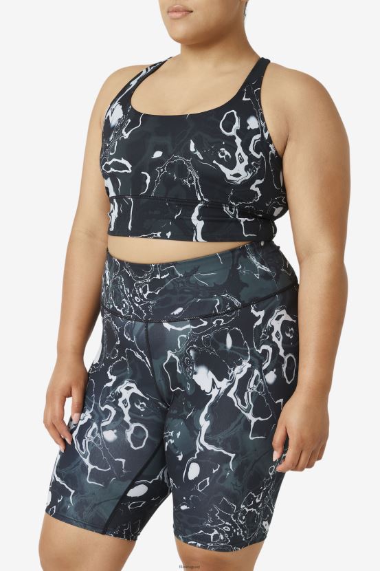 mármol negro FILA top sujetador con espalda cruzada uplift fila black Marble 6L8PR21832