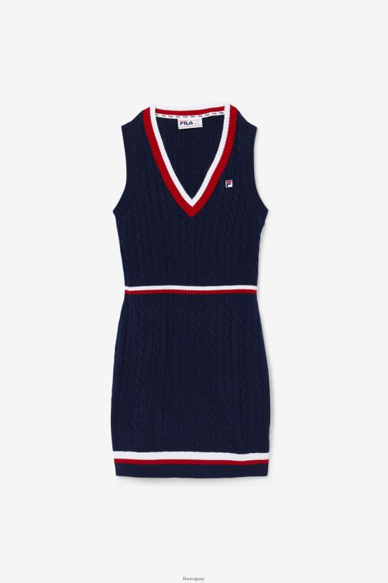azul marino/rojo/blanco FILA vestido de punto fila darian suéter azul marino/rojo/blanco 6L8PR21543