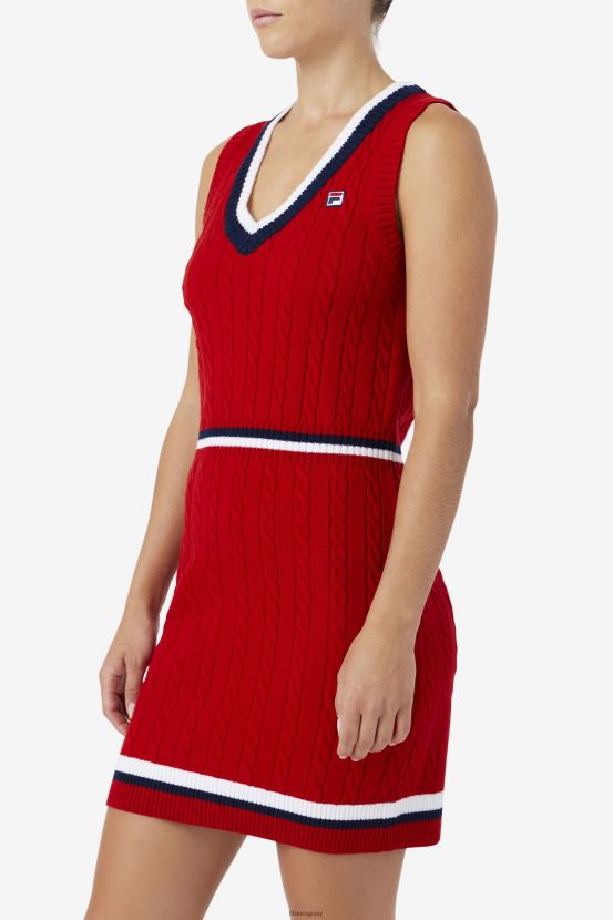 rojo FILA vestido de punto suéter darian rojo fila 6L8PR21542