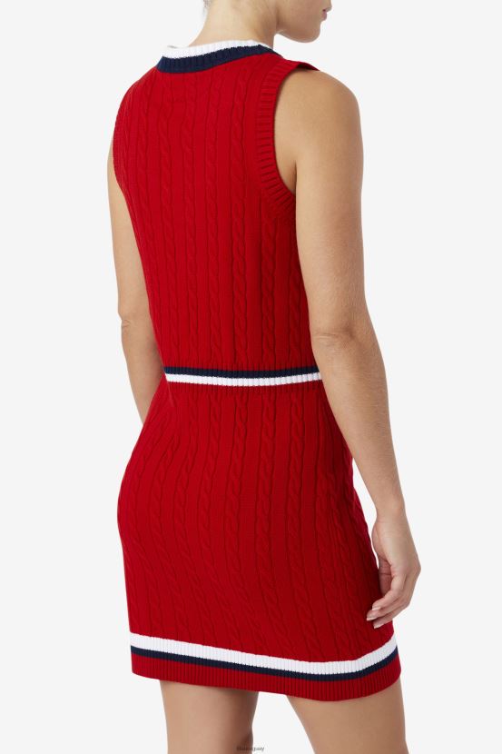 rojo FILA vestido de punto suéter darian rojo fila 6L8PR21542