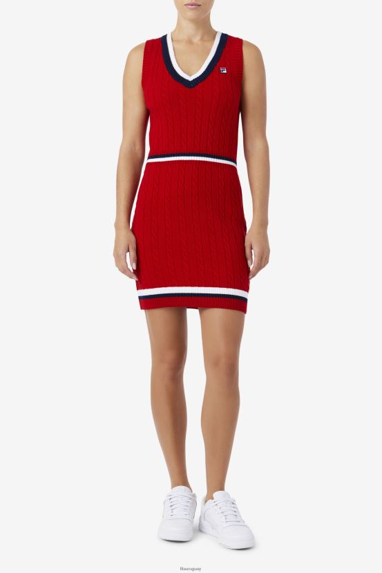 rojo FILA vestido de punto suéter darian rojo fila 6L8PR21542