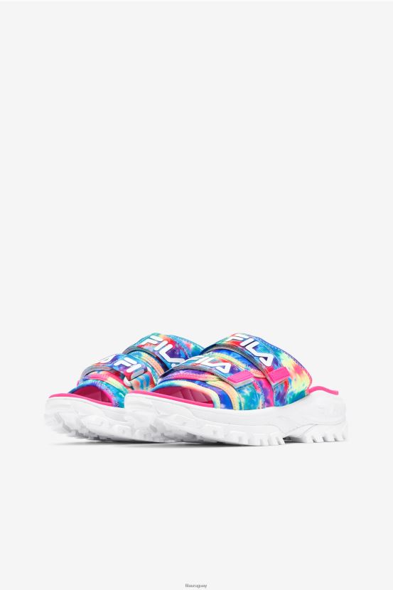 multi/blanco/rosa glo FILA chanclas fila para exteriores con teñido anudado para mujer multicolor/blanco/rosa glo 6L8PR21356