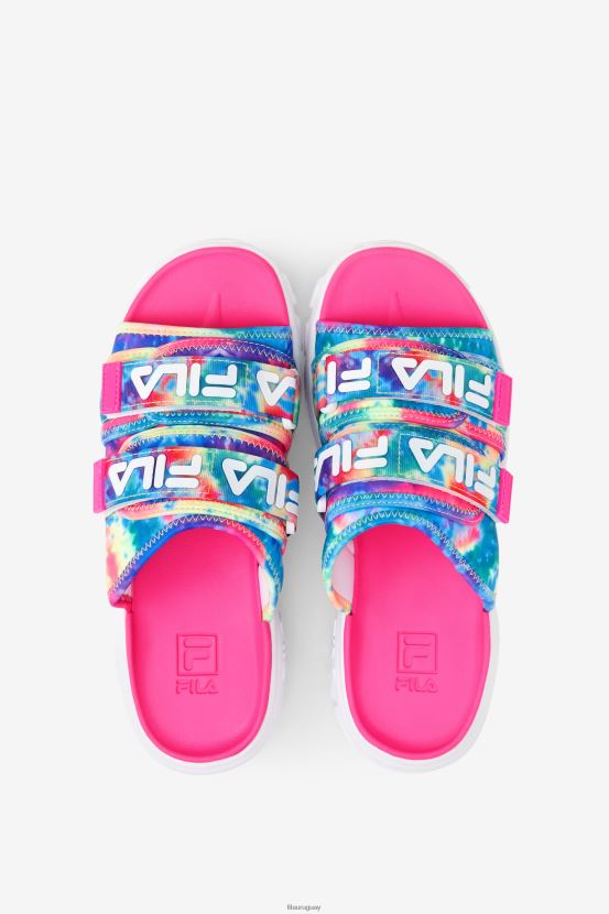 multi/blanco/rosa glo FILA chanclas fila para exteriores con teñido anudado para mujer multicolor/blanco/rosa glo 6L8PR21356