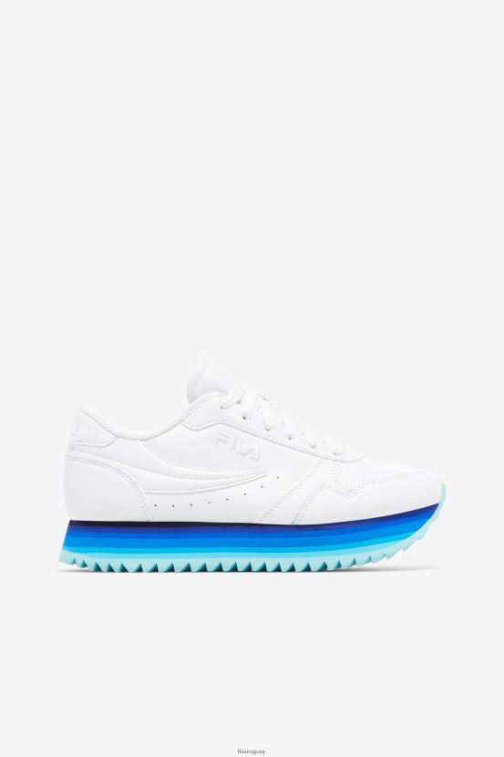 blanco/azul marino/azul aruba FILA fila orbit stripe blanco/navy/aruba azul mujer 6L8PR21296