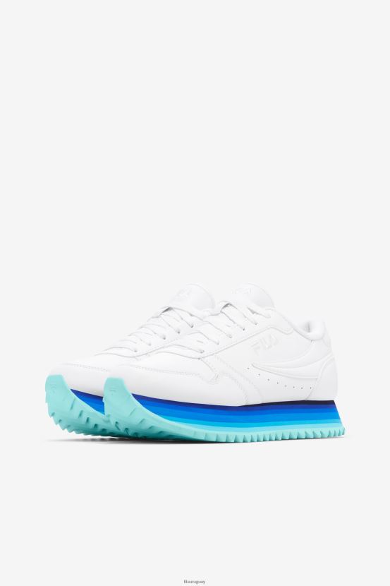 blanco/azul marino/azul aruba FILA fila orbit stripe blanco/navy/aruba azul mujer 6L8PR21296