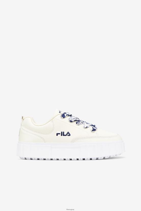 blanco/azul marino/blanco FILA fila mujer sandblast low satin lace blanco/navy/white 6L8PR21345