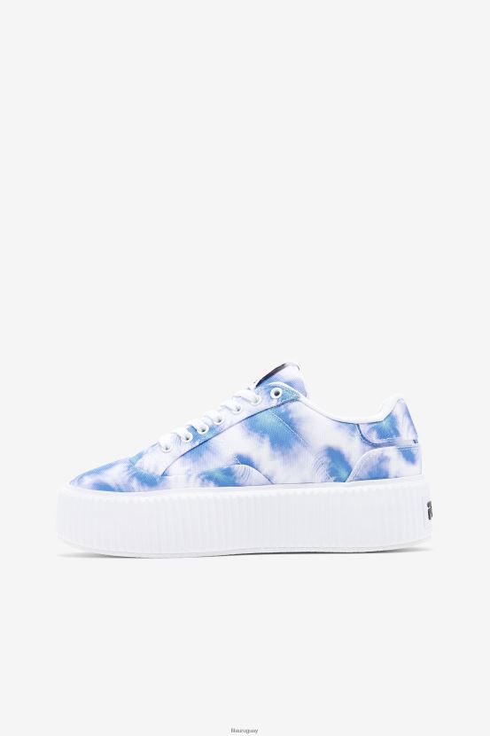 cobalto brillante/azul tormenta/blanco FILA fila bright cobalt/storm blue/white mujer sandblast sobresuela tie-dye 6L8PR21324