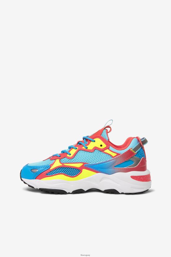 pez azul/amarillo/coral ardiente FILA fila tracer apex para mujer bluefish/amarillo/fiery coral 6L8PR21256