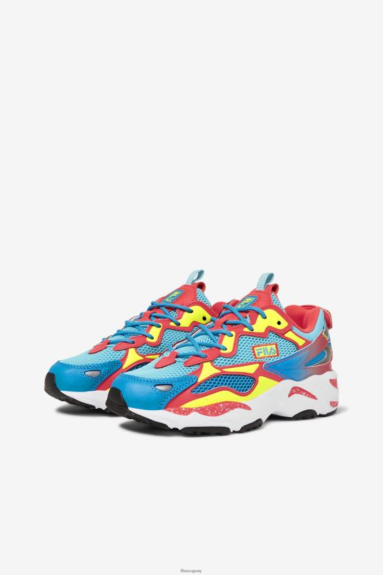 pez azul/amarillo/coral ardiente FILA fila tracer apex para mujer bluefish/amarillo/fiery coral 6L8PR21256