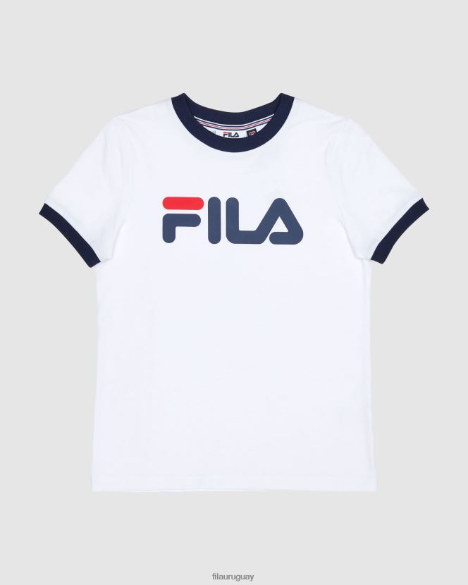 blanco FILA camiseta ringer blanca clásica de niña fila 6L8PR23132