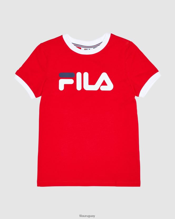 rojo FILA camiseta ringer clásica de niña fila roja 6L8PR23131