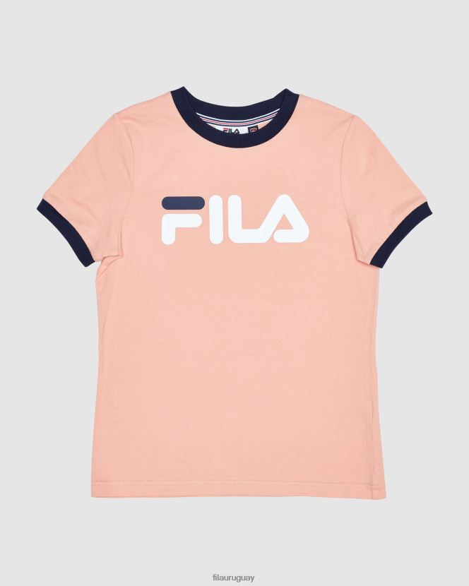 rosa suave FILA camiseta fila classic ringer para niña mellow rose 6L8PR23127