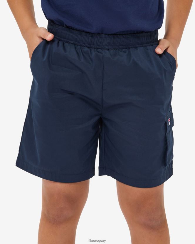 nueva marina FILA insignia corta para niños nueva fila azul marino 6L8PR23161