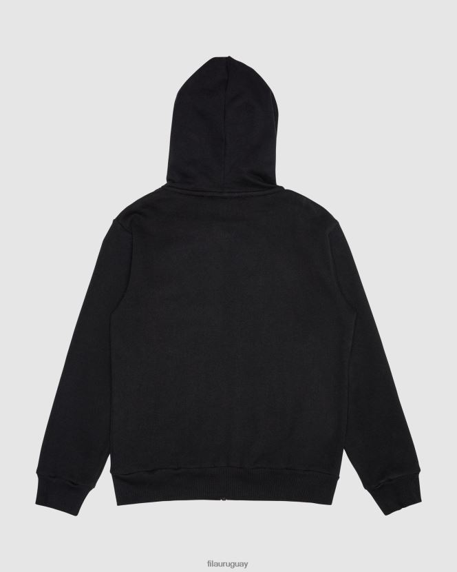 negro FILA sudadera con capucha y cremallera clásica para niños fila negra 6L8PR23101