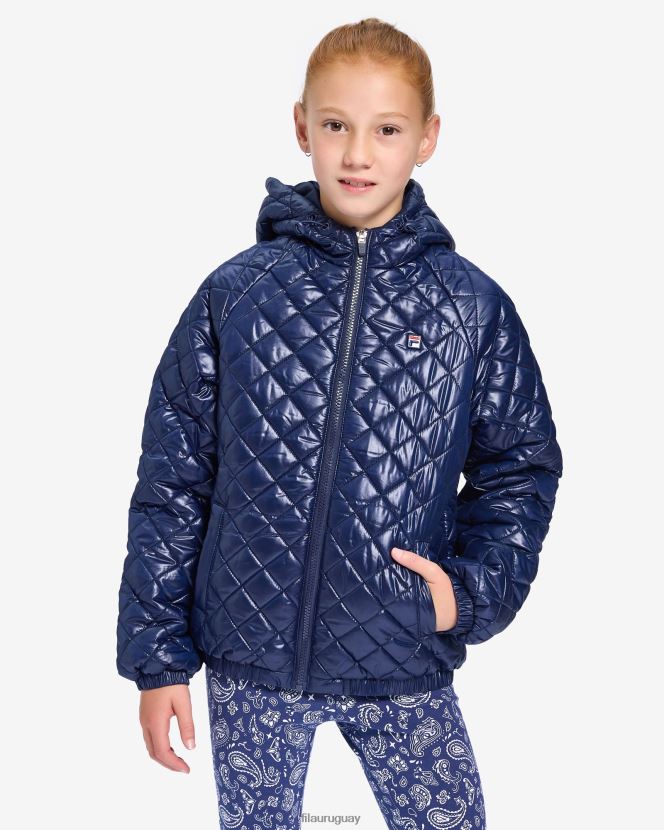 nueva marina FILA nueva fila natasha puffa azul marino para niña 6L8PR23156