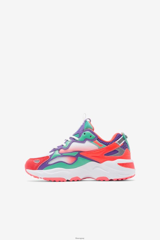 blanco/coral fuego/púrpura FILA blanco/fiery coral/púrpura fila big kids' ray tracer apex 6L8PR22157