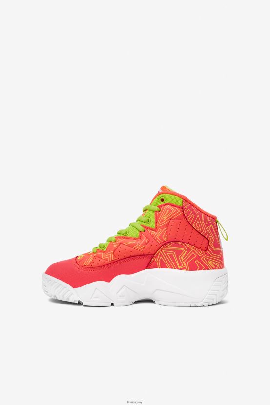 coral fuego/blanco/ponche lima FILA fila big kids' mb fiery coral/white/lime punch 6L8PR22119
