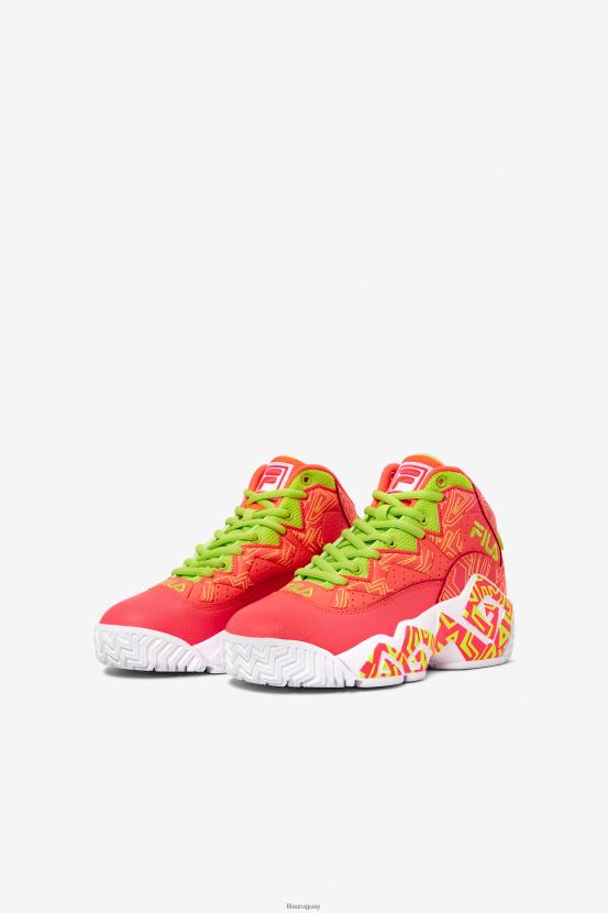 coral fuego/blanco/ponche lima FILA fila big kids' mb fiery coral/white/lime punch 6L8PR22119