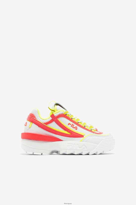 blanco/coral fuego/amarillo FILA fila white/fiery coral/amarillo little kids disruptor 2 exp 6L8PR22188