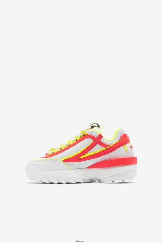 blanco/coral fuego/amarillo FILA fila white/fiery coral/amarillo little kids disruptor 2 exp 6L8PR22188